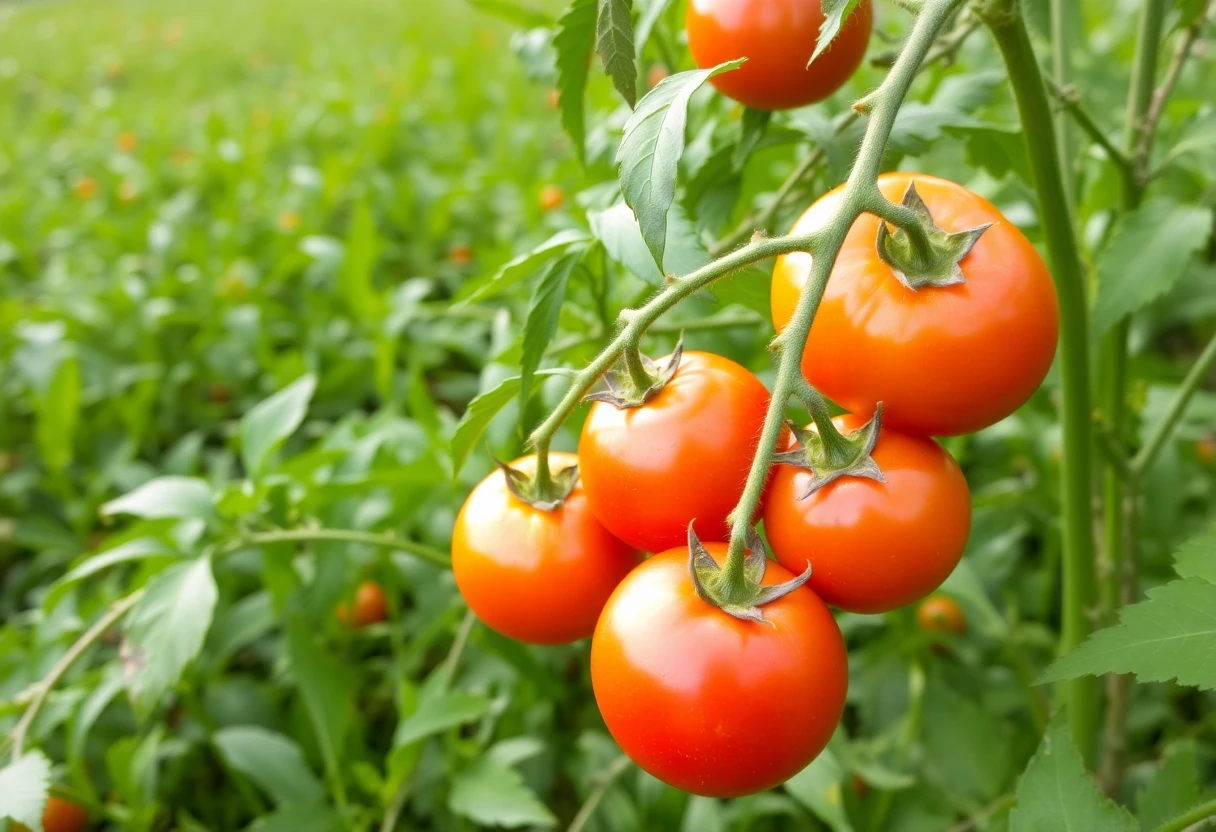 Cultivo de tomates tratado con Evocal