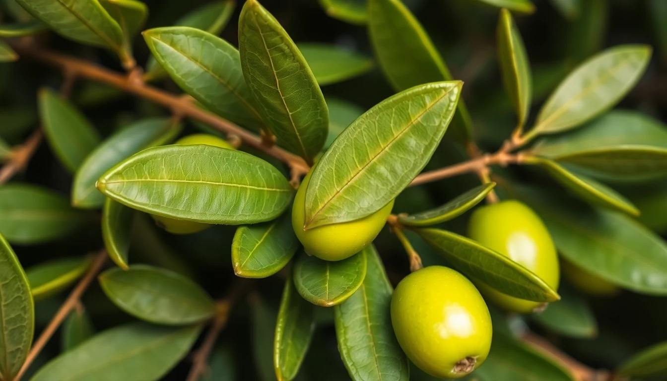 Hojas de olivo saludables después del tratamiento combinado