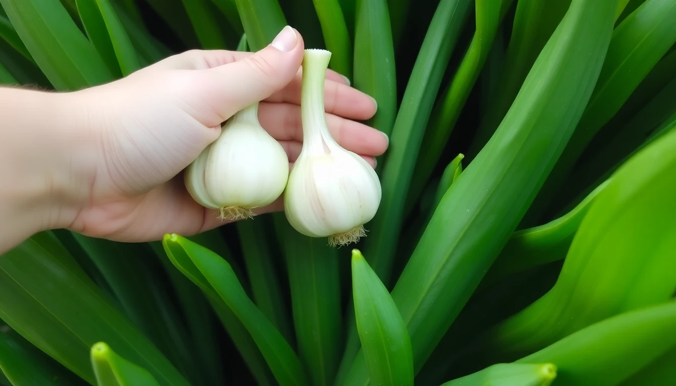 Hojas de ajo sanas después del tratamiento combinado