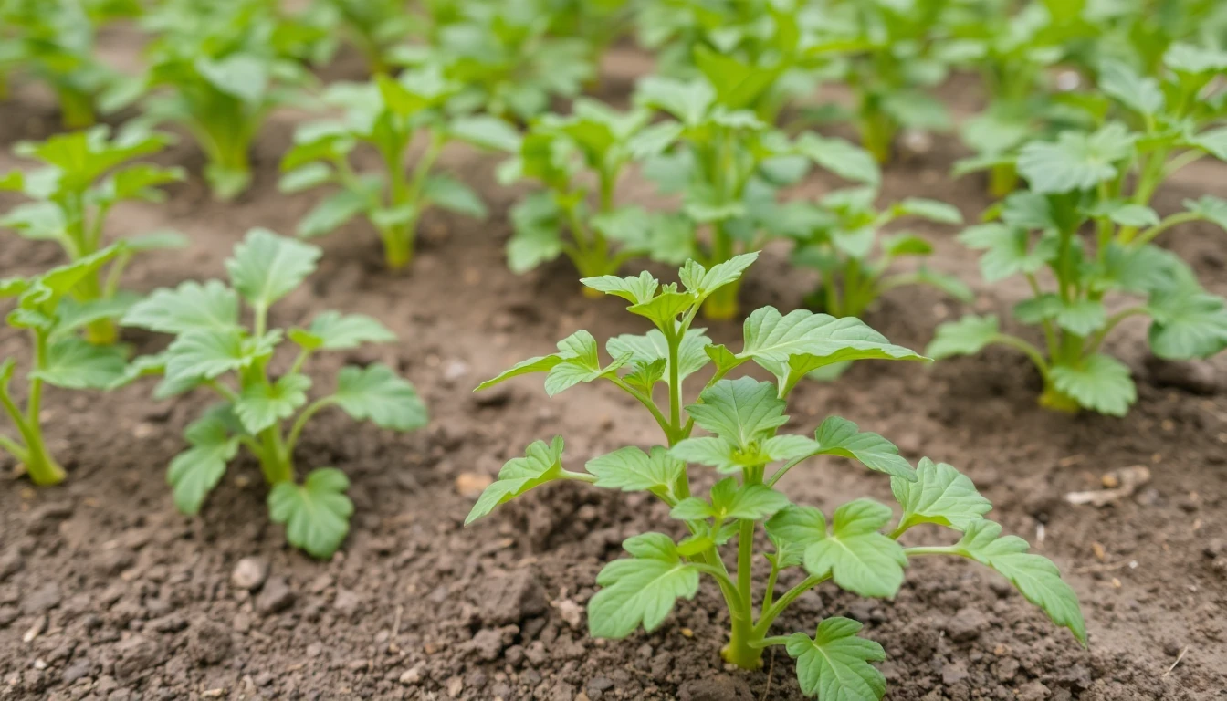 Plantas de patata con hojas verdes y saludables después del tratamiento con Evopotasio