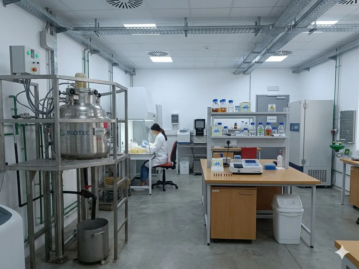 Equipo de investigación y desarrollo en el laboratorio