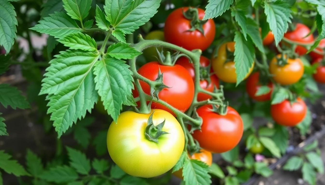 Plantas de tomate saludables después del tratamiento combinado