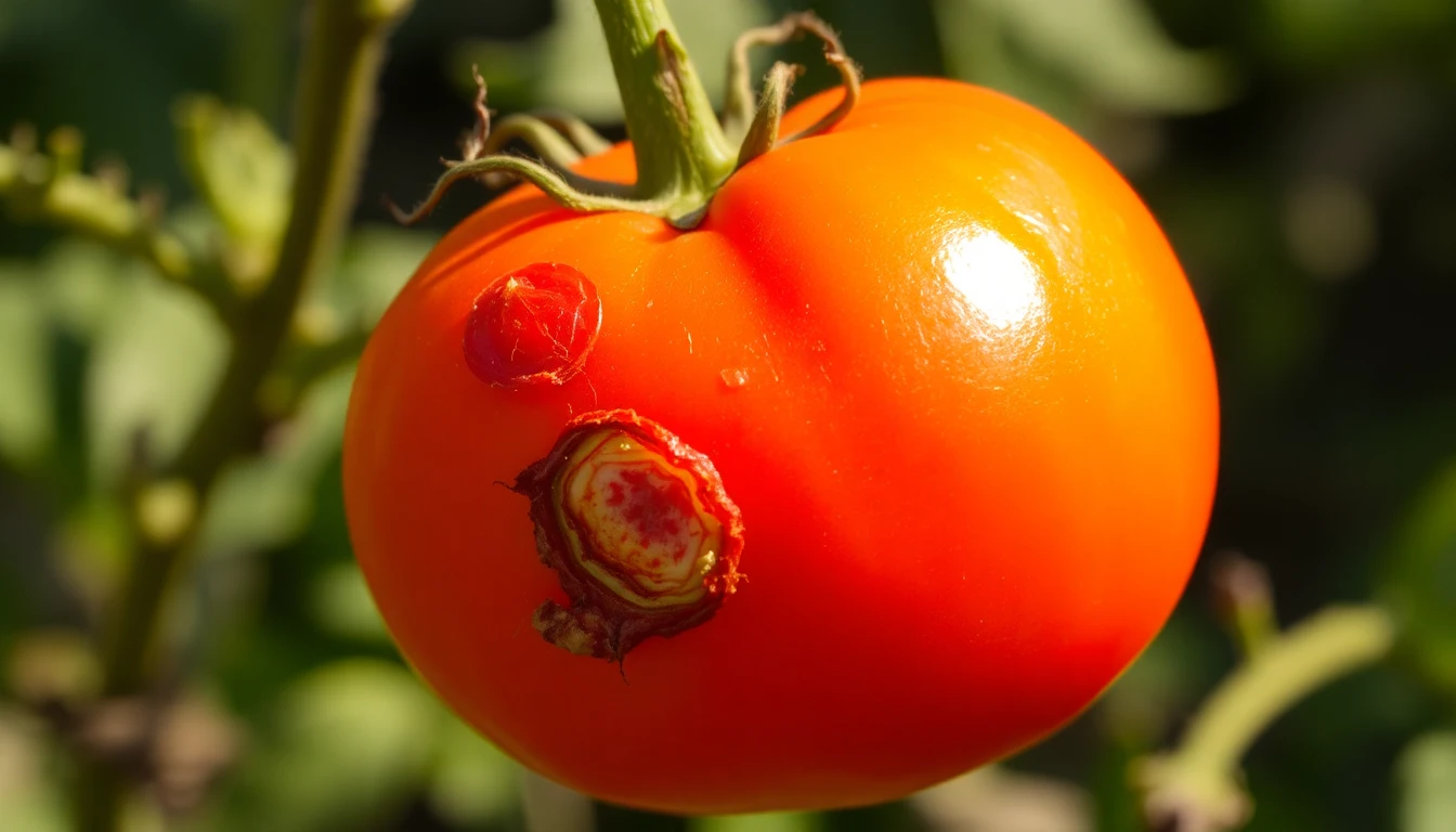 Tomate con lesión característica de podredumbre apical